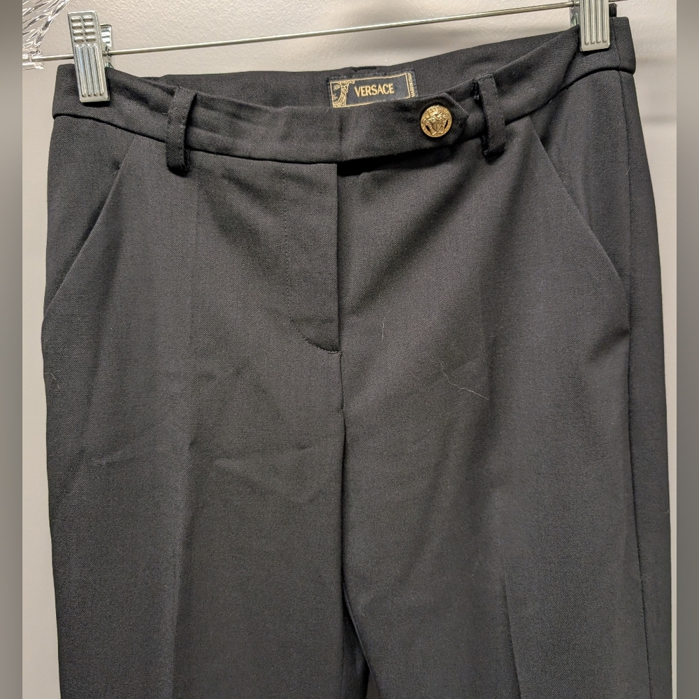 Versace Black Pants Size 38 - Picture 3 of 5